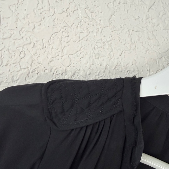 Rebecca Taylor Womens Black Silk Draped Surplice Long Sleeve Blouse 4 - Picture 8 of 13